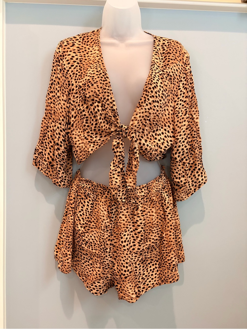 Shade & Shore Leopard Print Swim Coverup Set